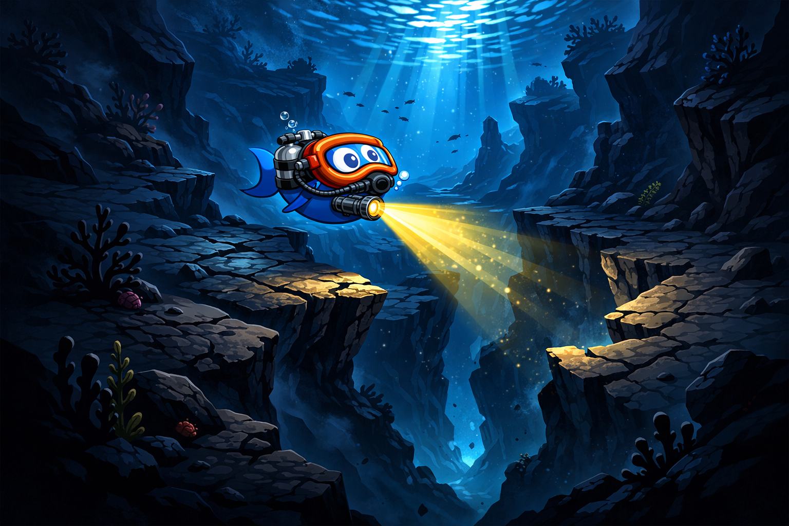 GRiSP fish exploring the abyss